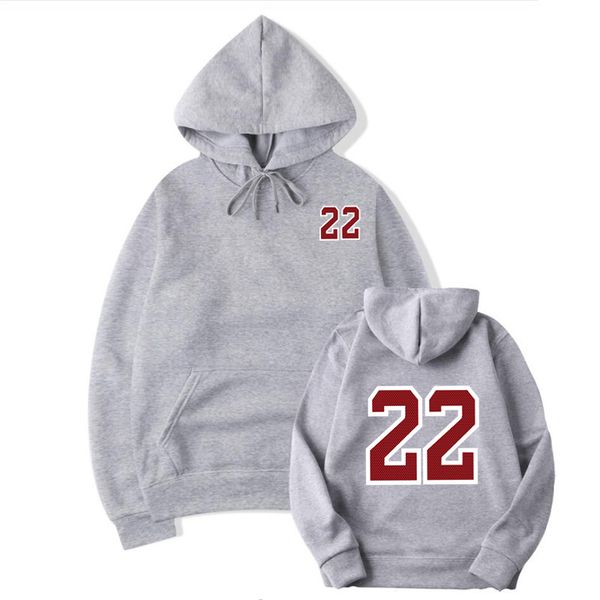 

2019 new pullover casual male hoodies 22 print cotton hip hop hoodies streetwear casual men, Gray