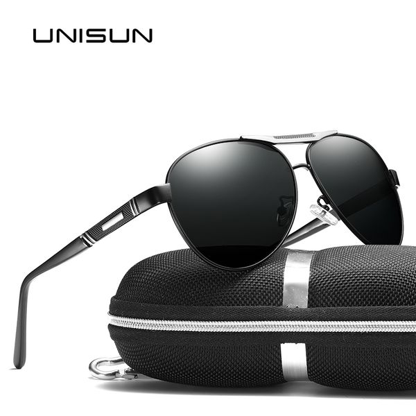 

unisun 2018 men aviation hd polarized sunglasses uv400 mirror male brand sun glasses women for driving fishing, White;black