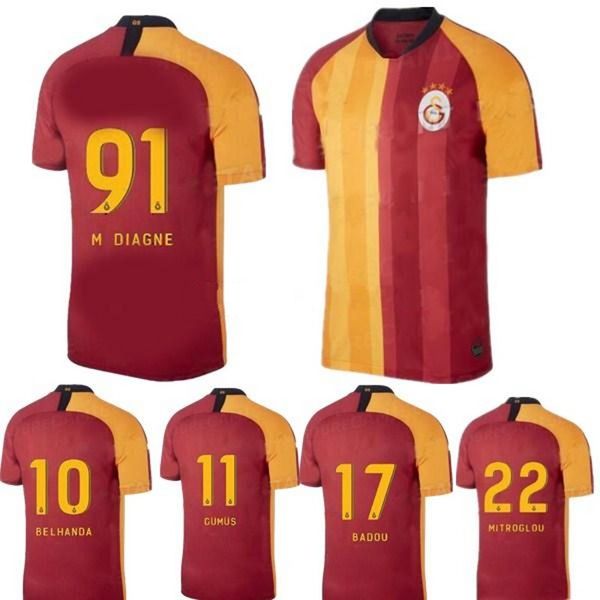 

2019 galata aray occer jer ey gomi linne cigerci belhanda fernando feghouli donk cu tom orange black white 18 19 football hirt, Black;yellow