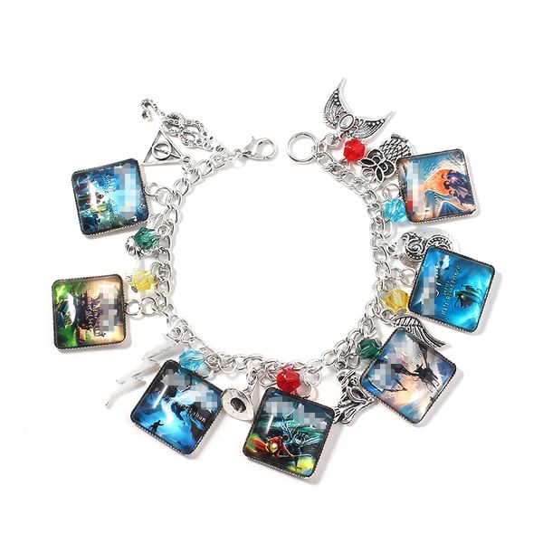 

movie harri bracelet hogwarts deathly hallows time-turner metal pendant creative bangle personalized man women fashion jewelry, Black