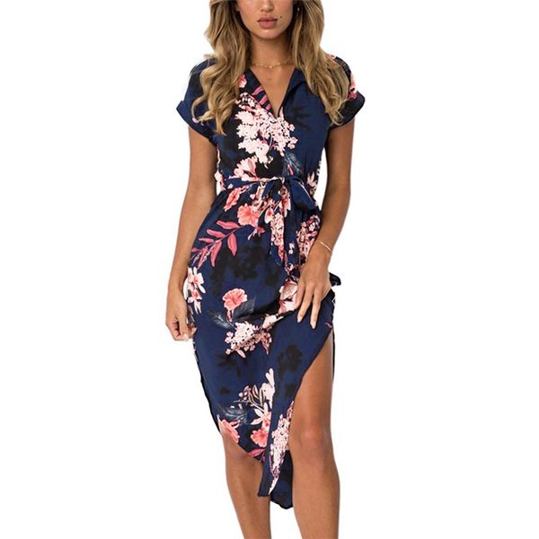 

womens dress woman clothes dress 2019 boho summer women beach long sleeve dresses irregular hem tunic short sleeve elegant midi party, Black;gray