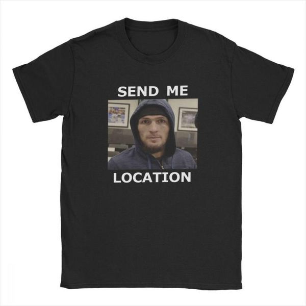 

khabib nurmagomedov send me location t shirts men's mma 229 3xl t-shirts round neck 100% cotton tees, White;black