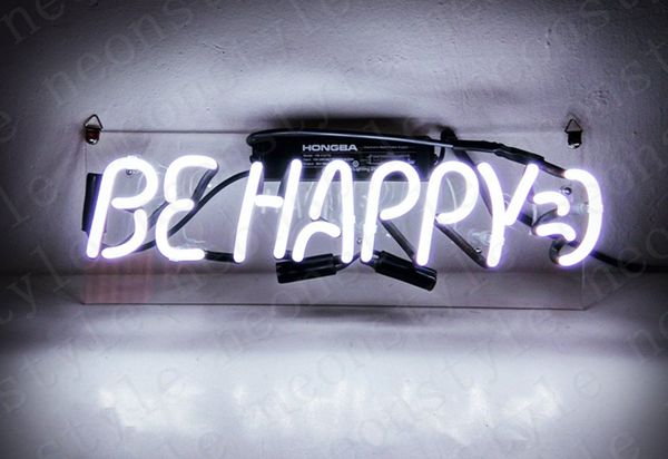 

be happy gift neon signs real glass tube beer bar pub homeroom girlsroom party decor 14 inch