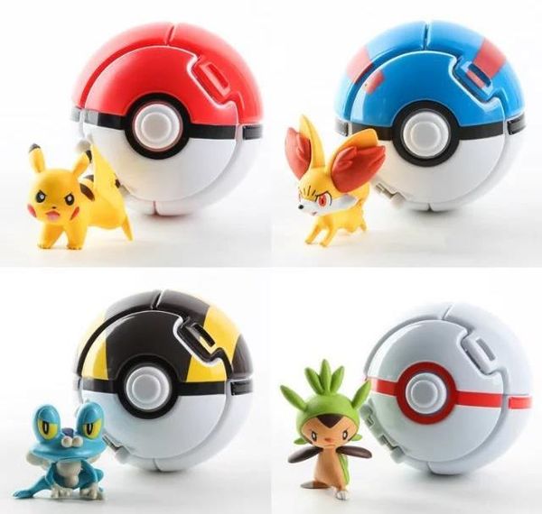 

4 шт. / лот pokeball go toys pocket monster explosion pokeball super master model figure toys t200505