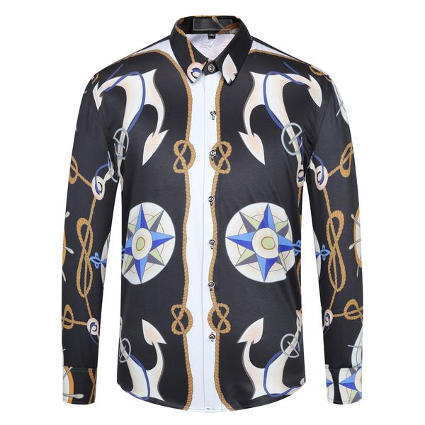 

blind placket floral shirt men patch pocket flroal mens button short shirt slim fit chemise homme manche longue club outfit, White;black