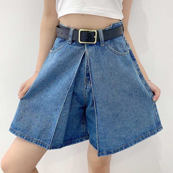 

seebeautiful denim shorts female lace-up button pockets patch high waist irregular loose summer 2020 new fashion tide l455, White;black