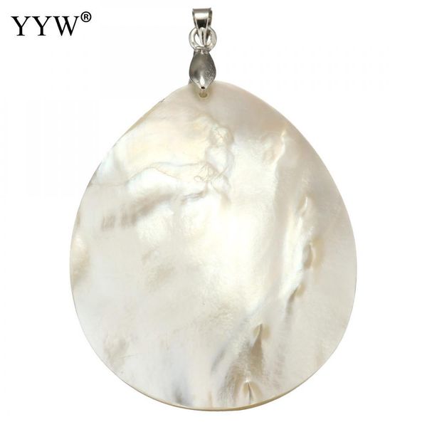 

yyw vintage natural white mother of pearl shell pendants teardrop silver plated abalone shell pendants charms jewelry making