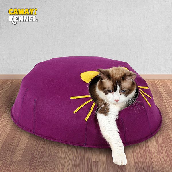 

cawayi kennel detachable washable cute warming felting egg type pet bed cat house comfortable kitty nest room for cat d1531