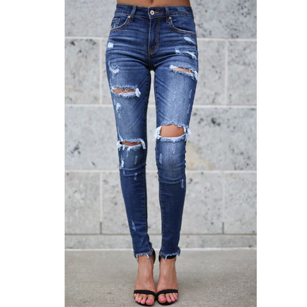 

3xl womens denim mid waist stretch jeans plus size blue leggings pants