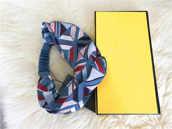 

2020 headbands for women hair accessories geometric printed turban elastic cross silk like headwraps girls gifts, Silver