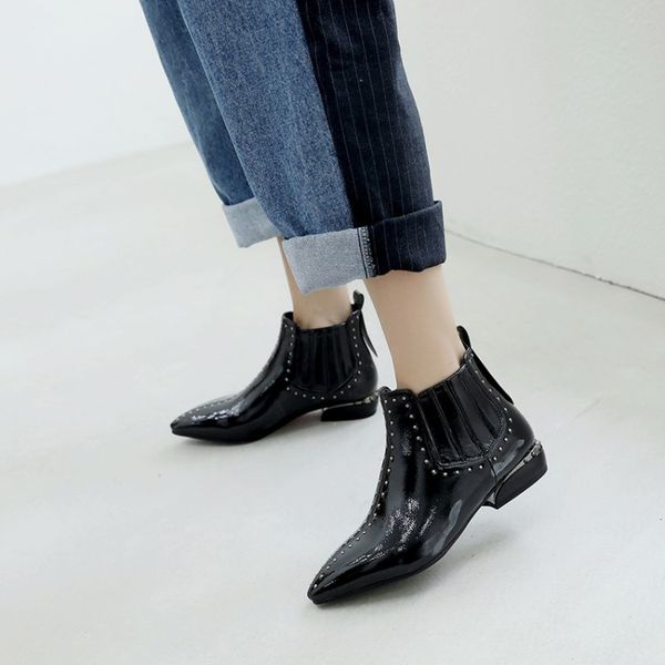 

big size boots women shoes ankle boots for women ladies shoes woman winter willow decorated with pointed tips, Black