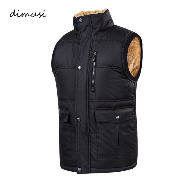 

dimusi autumn winter men vest male cotton thick warm waistcoat fleece thermal soft vests mens windproof sleeveless jacket 7xl, Black;white