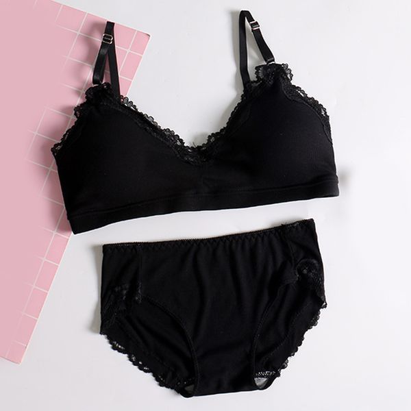 

women wireadjustable soft bra lace ladies briefs underwear set size, Red;black