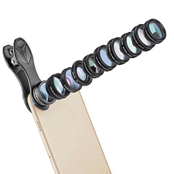

apexel apl - dg10 10 in 1 external phone camera lens kit external phone camera