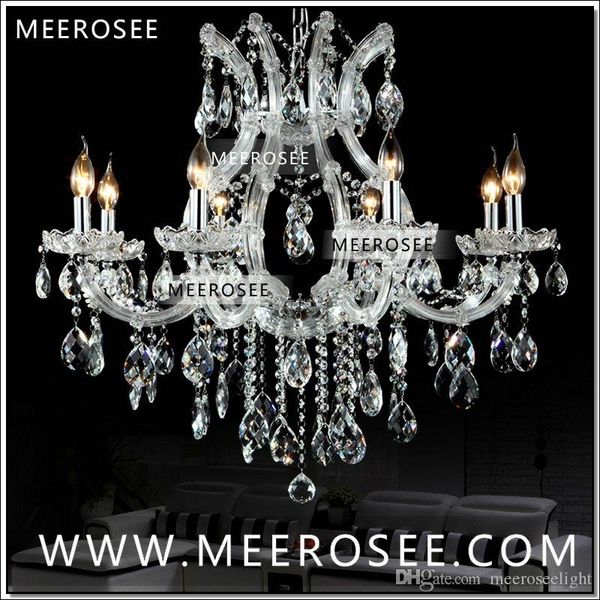 

selling maria theresa clear white crystal chandelier lamp luster cristal pendelleuchte light fixture 8 lights