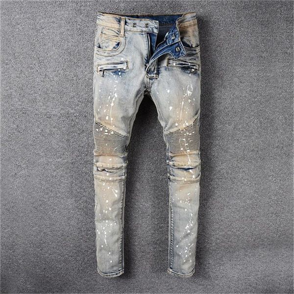 

balman new fashion jeans mens simple summer motorcycle biker lightweight jeans casual solid classic straight women men jeans, Blue