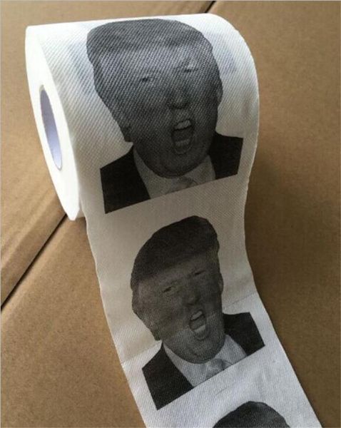 New Donald Trump Rotolo di carta igienica Presidente Rotolo di carta igienica Romanzo Gag Regalo Scherzo scherzo 3 sytles Forniture per servizi igienici 500 pezzi