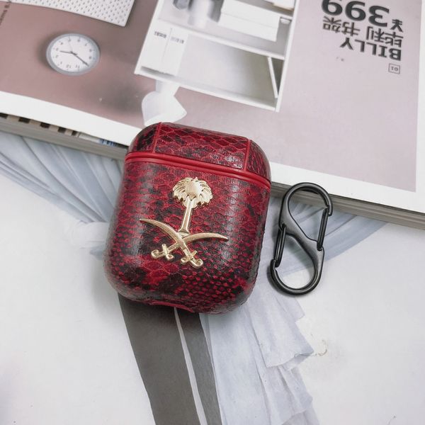 

designer cases for airpods tide new brand cases airpods1/2 protective cover snake skin wireless bluetooth headset case wholesale