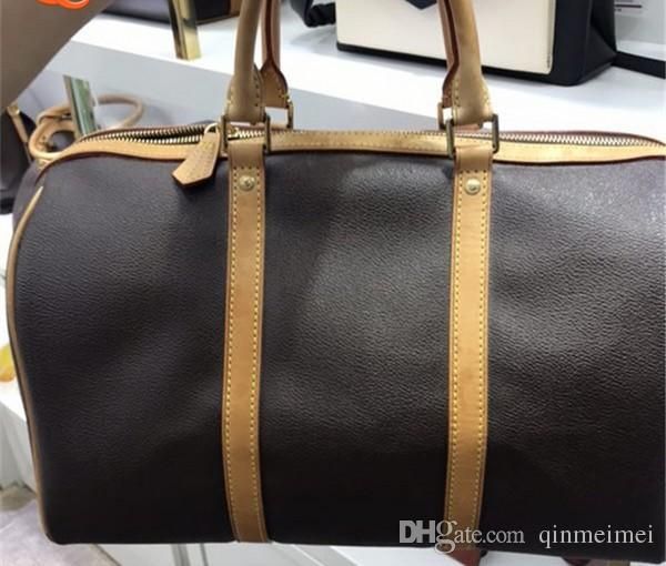 

classic men women travel brand keepall travel bag n41414 duffle genuine leather luggage bag with key lock