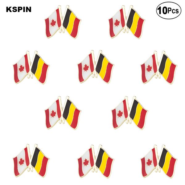 

canada & belgium flag lapel pin flag badge brooch pins badges 10pcs a lot, Gray