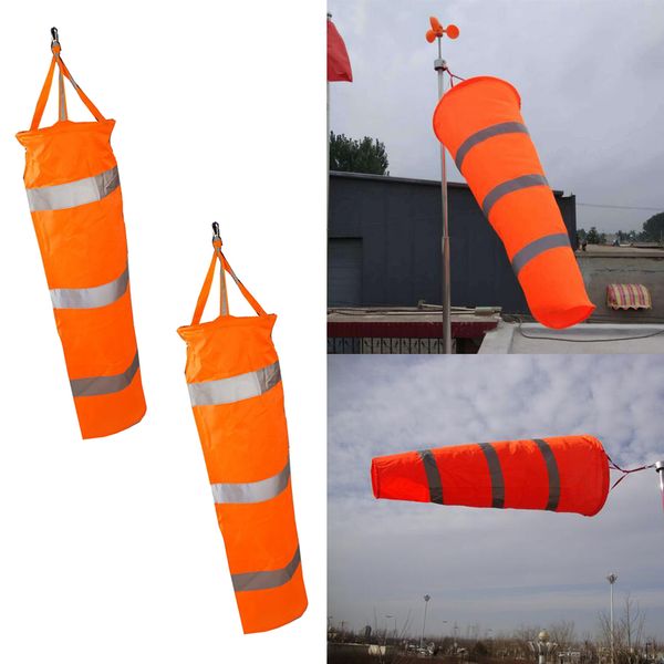 

2 pieces outdoor windsock wind sock windsocks indicator with reflective belts