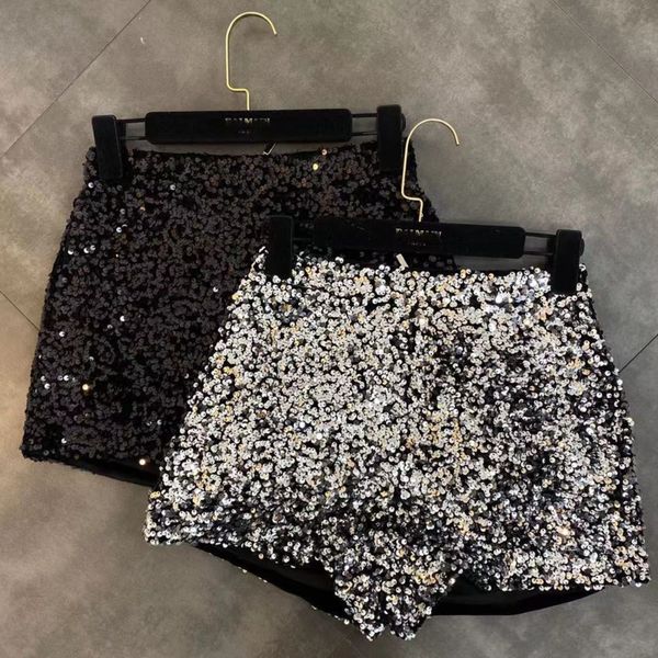 

deat 2020 весна серебро блестки шорты женские mh734, White;black