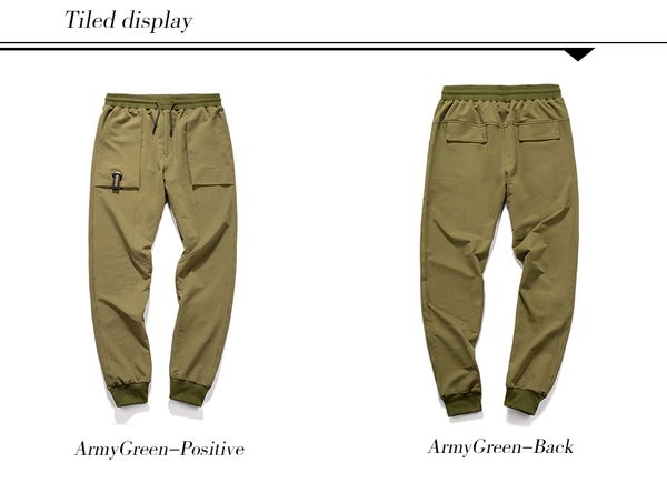 Novos homens multi-bolso calça casual solto tamanho grande moda masculina calças esportivas calças de cor verde do exército pacote 4 jogos / lote