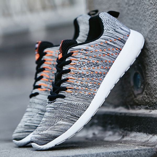 

spring 2018 men's shoes sneakers mesh flat casual shoes large size 36-46 fashion lace-up breathable light sweat-absorbant, Black