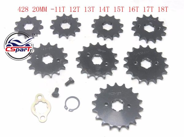 

11t 12t 13t 14t 15t 16t 17t 18t 19t tooth 428 id 20mm front engine sprocket for motorcycle dirt bike atv quad buggy