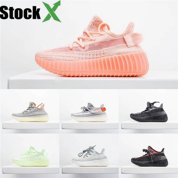 

2020 baby kid clay v2 running shoes kanye west blakc static 3m reflective zebra beluga 2.0 boy girl sport sneakers#813