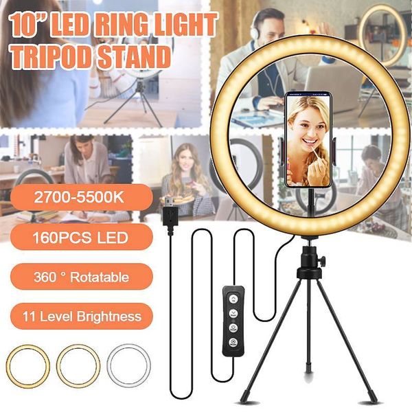 

10inch led ring light tripod stand selfie makeup phone holder 360° rotatable p bluetooth ring light selfie makeup live