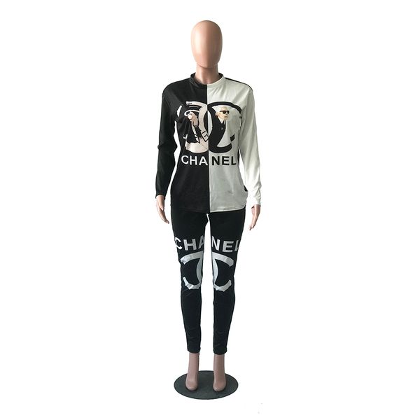 

women designer clothing set 2019 fashion womens print tracksuits womens luxury casual clothing hoodie + pant ladies sports wear size s-2xl, White