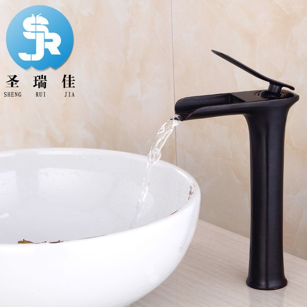 

santa rui european restore ancient ways wash basin faucet full copper and cold mix water tap basin black bronze originality