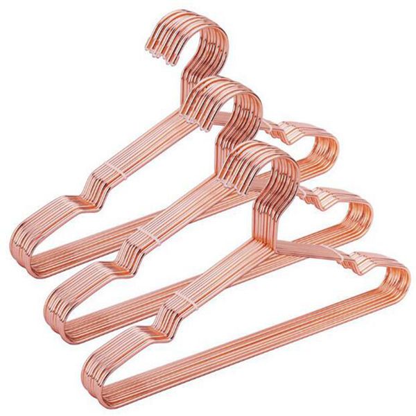 Hangerlink 32 cm Kinder-Kleiderbügel aus Metall in Roségold mit Kerben, niedlicher kleiner, robuster Kleiderbügel für Kinder (30 Stück/Menge)