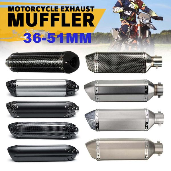 

motorcycle exhaust 36-51mm 470 370 365 320mm universal aluminium muffler tip for for yamaha
