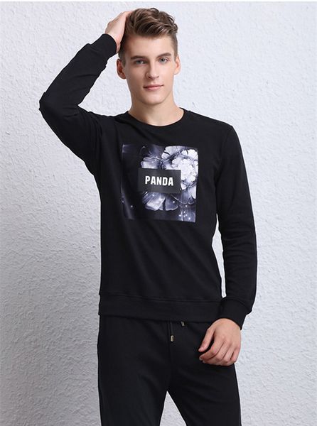 

mens fashion designer sweaters fashion mens printing long-sleeved sweater spring simple crew neck youth sweater men, White;black