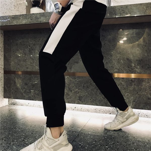 

новые прибыл luxury дизайнерские мужские брюки горячие sweatpants марка для мужчин спортивные штаны с nletters мода мужчин длинные брюки опц, Black