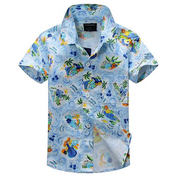 

cotton 100% floral shirt hawaiian shirt aloha shirt for boy T1505