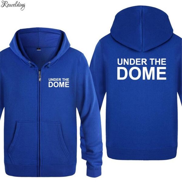 

hoodies men tv under the dome printed mens hoodie fleece long sleeve zipper jacket sweatshirt skate tracksuit moleton masculino, Black