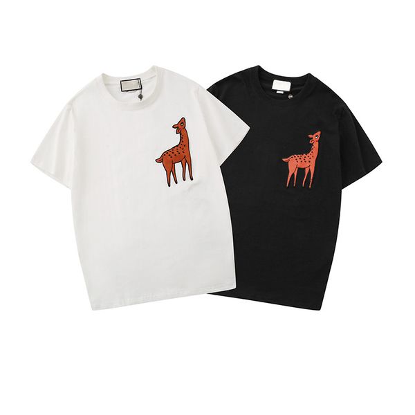 

women's t-shirt 2020 european and american new gc men's and women's embroidered short sleeve top, White