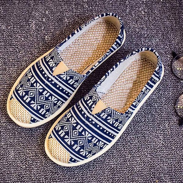 Women Slip On Print Fashionable Flats Canvas Spring Female