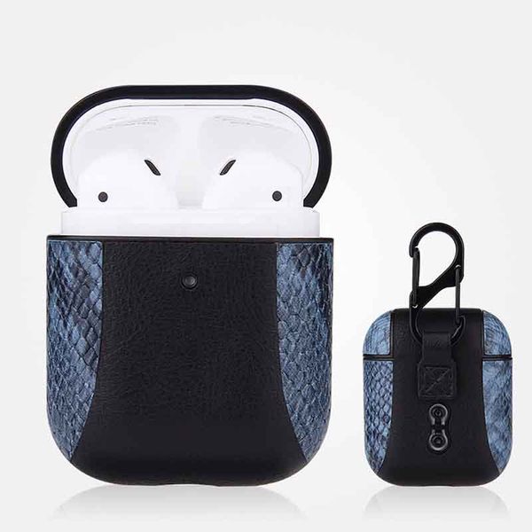 

Protective Case for AirPods 1/2 Bluetooth Headset Cover for AirPods Fashion Snake Pattern Patchwork Storage Box 7 Colors Wholesale