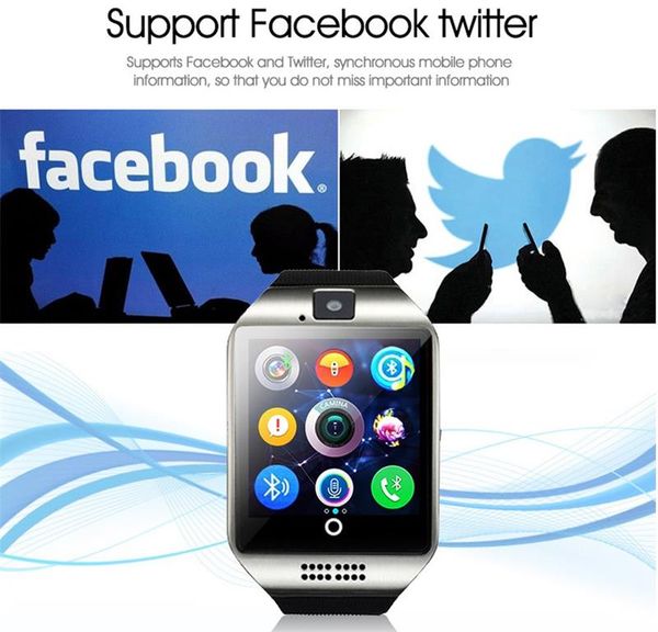 

модный лучший доступный изогнутый экран sport smart bractelet q18 smart watch phone multi-flational global version andriod smartwatch phone