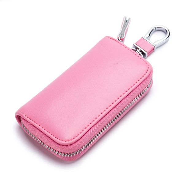 

carrying business solid cowhide zipper card small car home key case accessories holder multifunction gift women men fashion