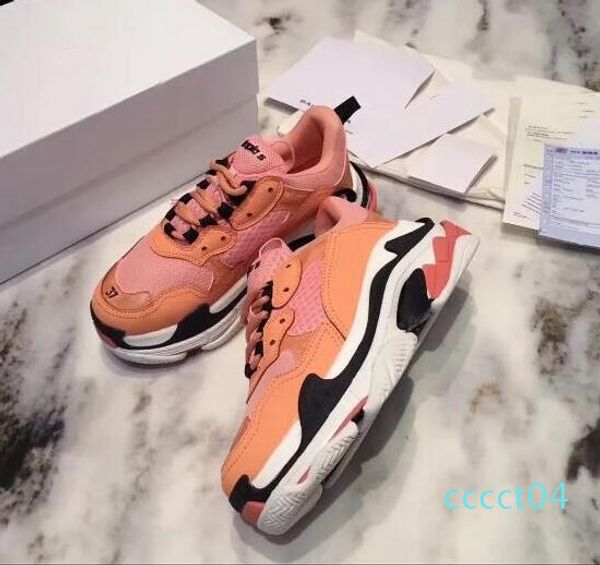 

2020 fashion crystal bottom paris 17fw triple s mens designer sneakers vintage dad platform women luxury casual sports trainers ct044, Black