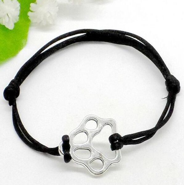 

свободный корабль paw print подвески строка lucky red cord регулируемые браслеты новые мужские ювелирные изделия цвета на выбор смешанный цв, Golden;silver