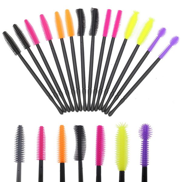 

50 pcs silicone disposable eyelash brush comb mascara wands eye lashes extension tool professional beauty makeup tool