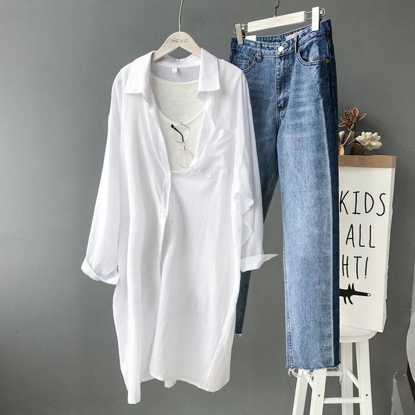 

spring summer boyfriend clothes for woman blusas femininas elegante white long sleeve women shirts plus size cotton women