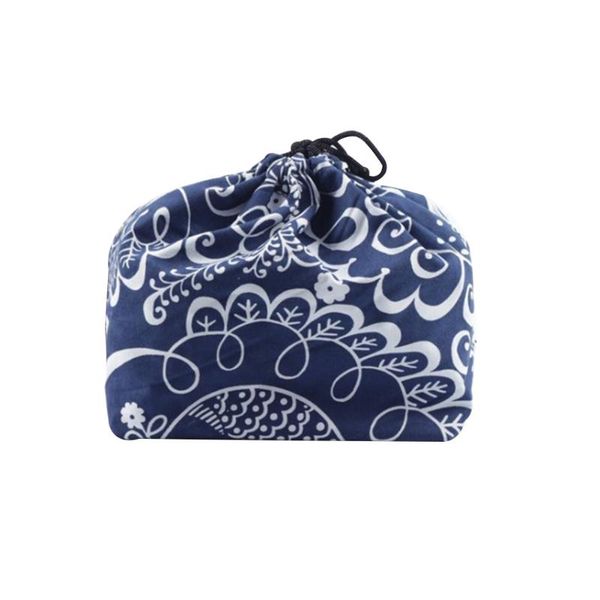 

bag organizer cloth office picnic lunch school printed storage bento pouch japanese style cooler thermal insulated portable travel, Blue;pink