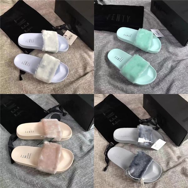 

matching fur slides fur fox slippers fox fur slides whole sale#398, Black